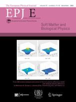The European Physical Journal E Journal cover: The European Physical Journal E